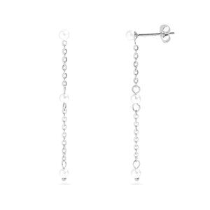Silver Dainty Pearl Dangle Earrings - Nickel-Free, Tarnish-Free, Water-Resistant